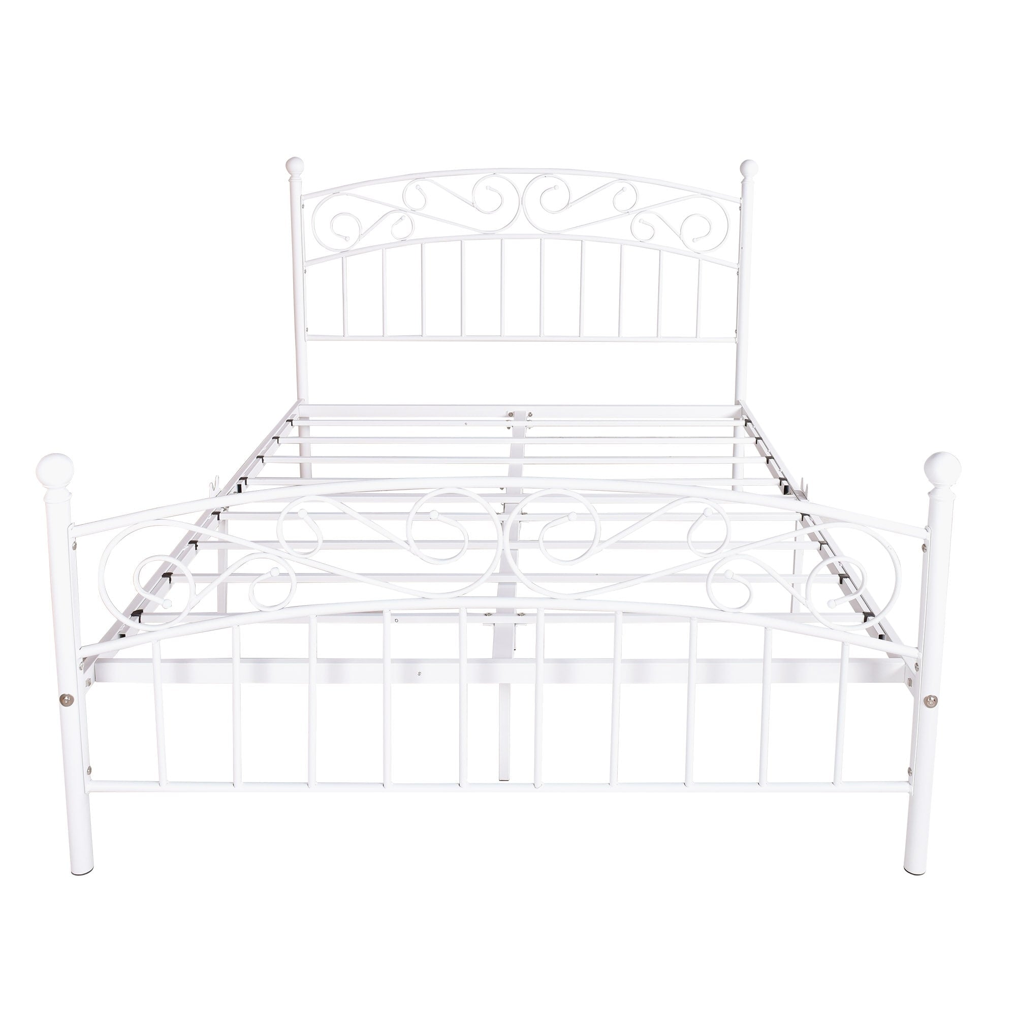 Antique Victorian Iron Bed White Frame k7
