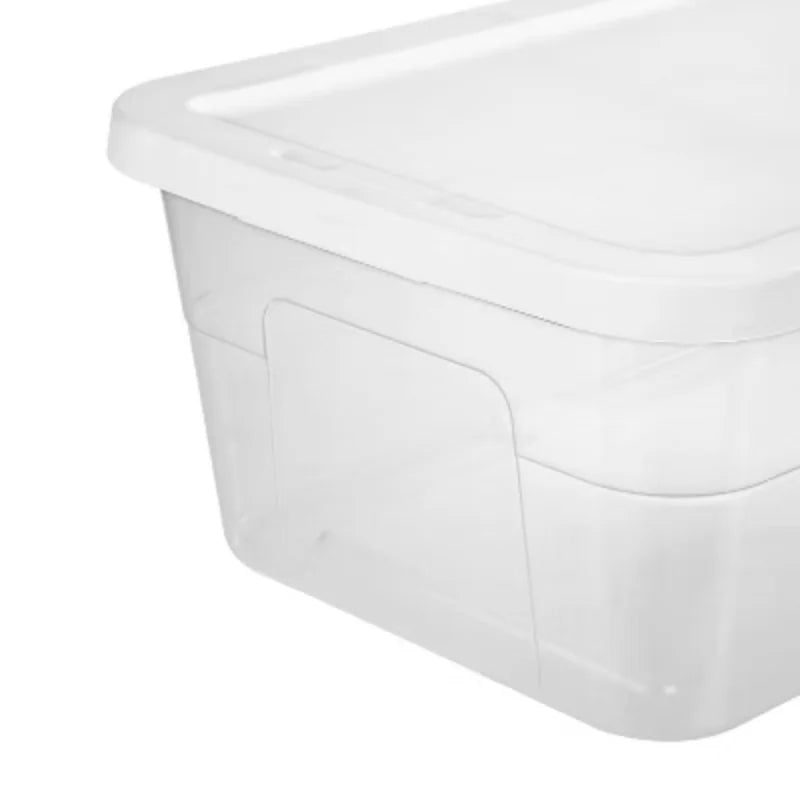 Clear Storage Box with White Lid 7q