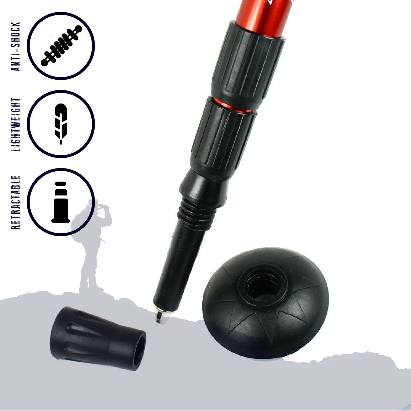 Trekking Walking Hiking Sticks Adjustable Anti-shock x7