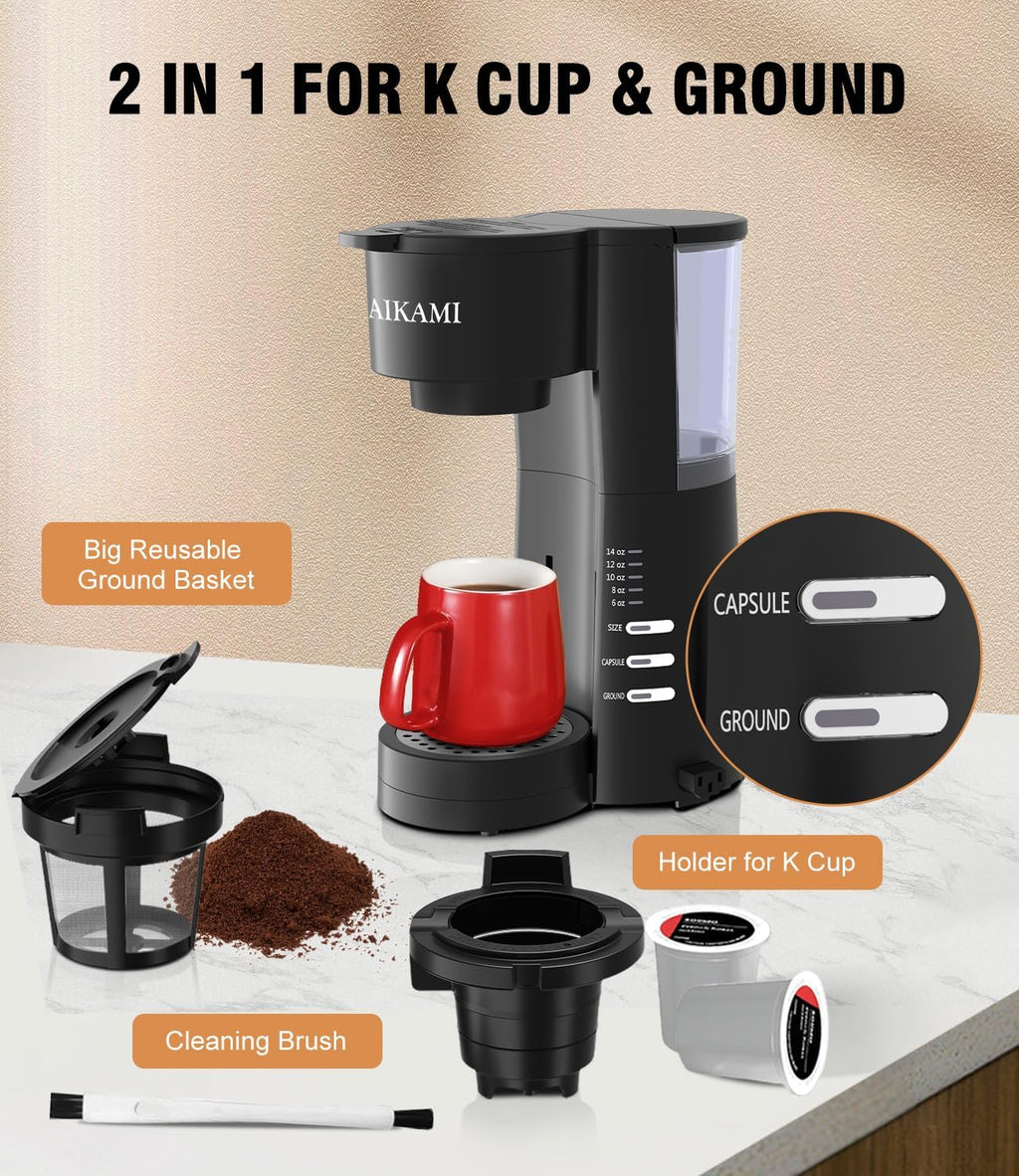 Coffee Maker with Milk Frother, 6-14 Oz Brew Sizes a7