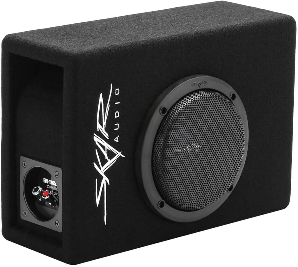 Skar Audio EVL-1X65D4-V-LP 6.5 400 Watt Low Profile Slot Port Loaded Car Subwoofer Enclosure