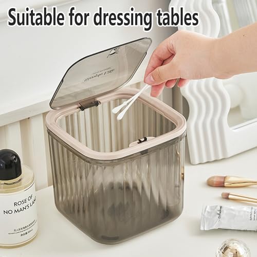 Mini Trash Can with Lid Transparent Desk Waste Basket k7