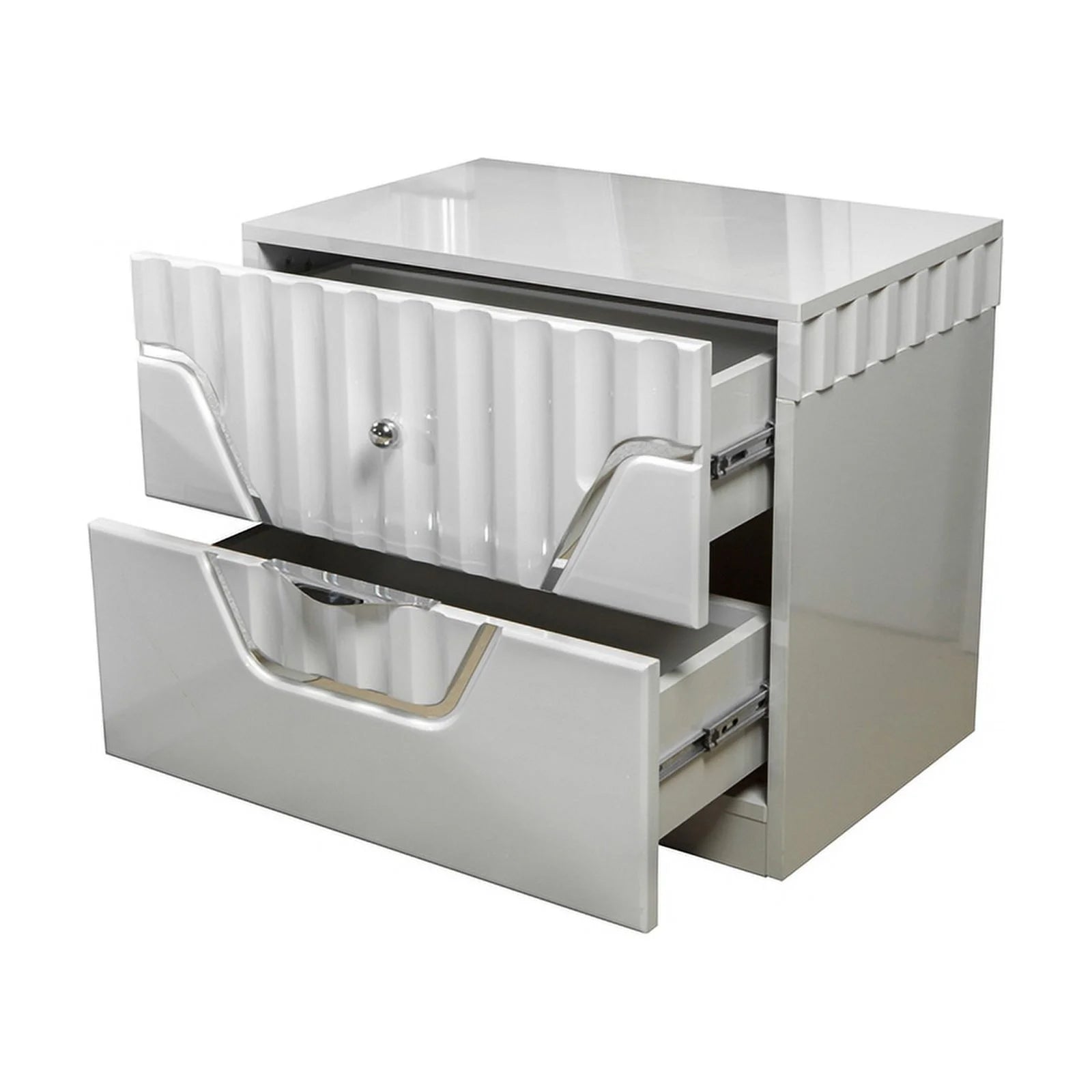 Modern 2-Drawer Nightstand Wood Gray k7