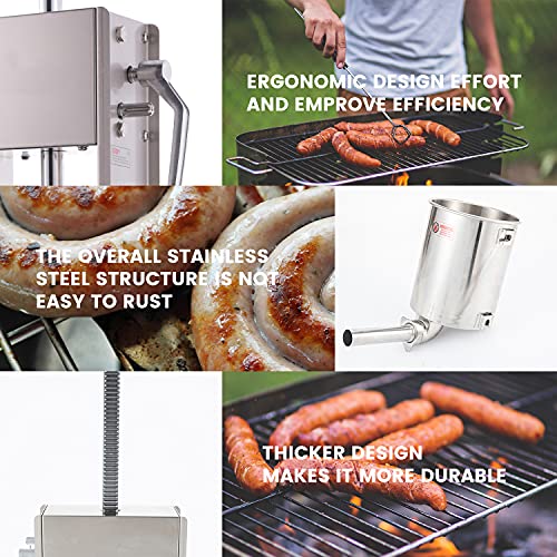 Sausage Stuffer Vertical Maker with 4 Tubes 15L k7