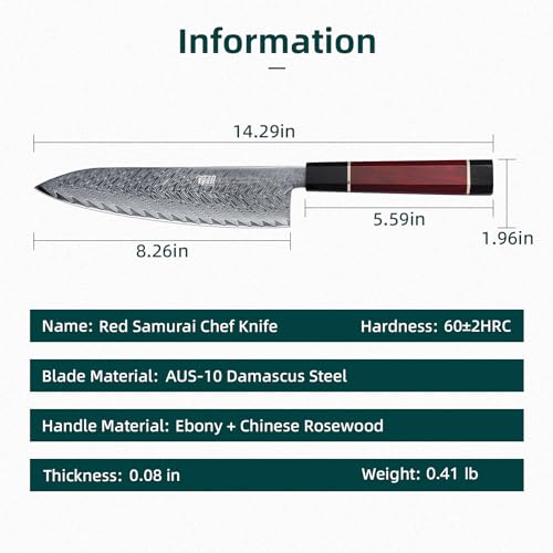 8 Inch Japanese Chef's Knife Damascus Steel A7