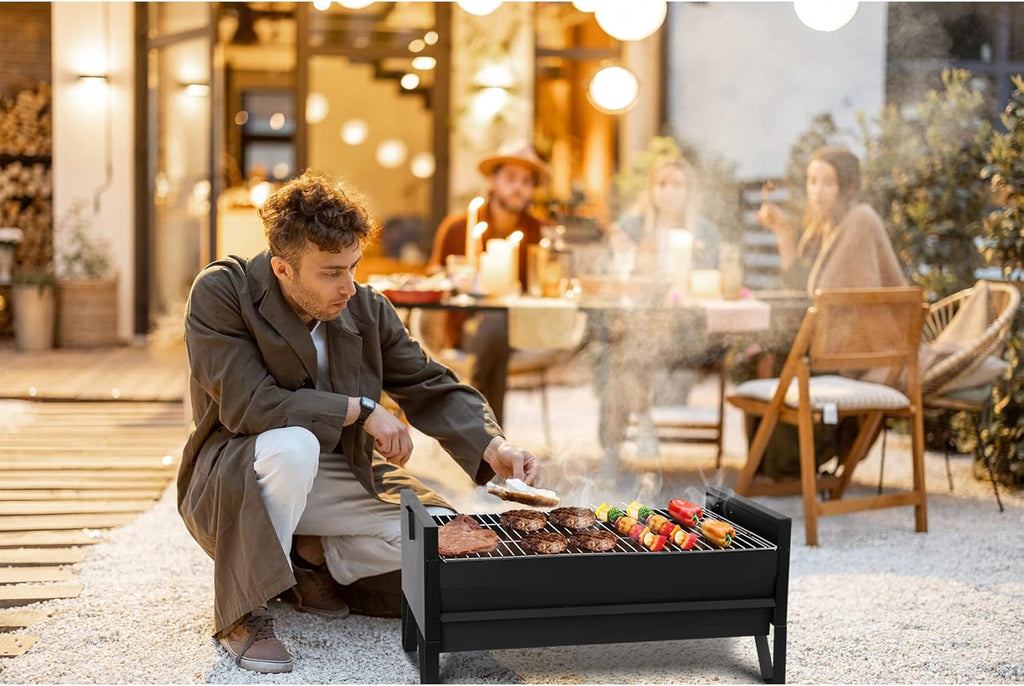 Charcoal Grill Rotisserie Kit with 3 Rotating Baskets and Grill Grate a7