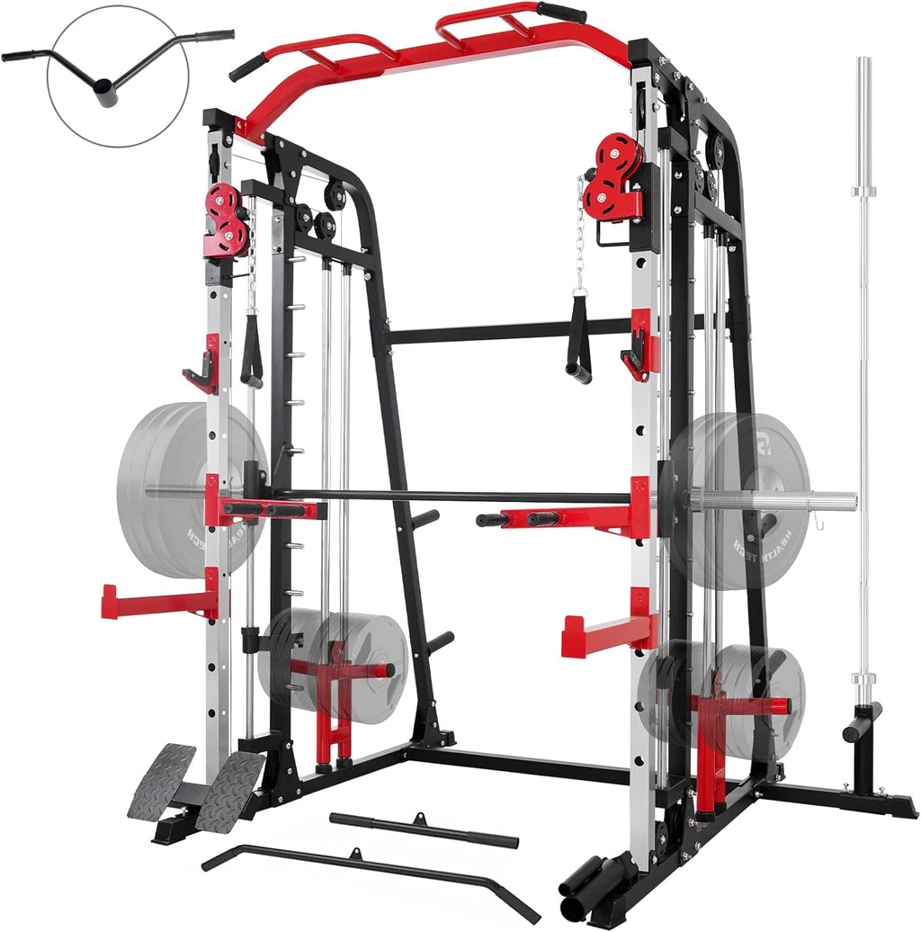 Smith Machine Power Cage with Lat Pulldown and Landmine A7