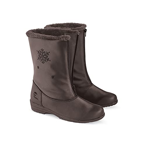 Collections Etc Totes Snowflake Wide Width Winter Boots with Zip Front