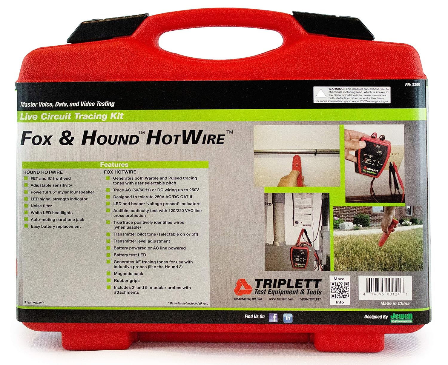 Tone and Probe Wire Trace Cable Test Kit r7K