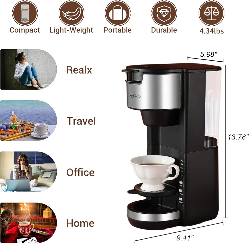 Coffee Maker for K Cup Single Serve with Adjustable Drip Tray a7