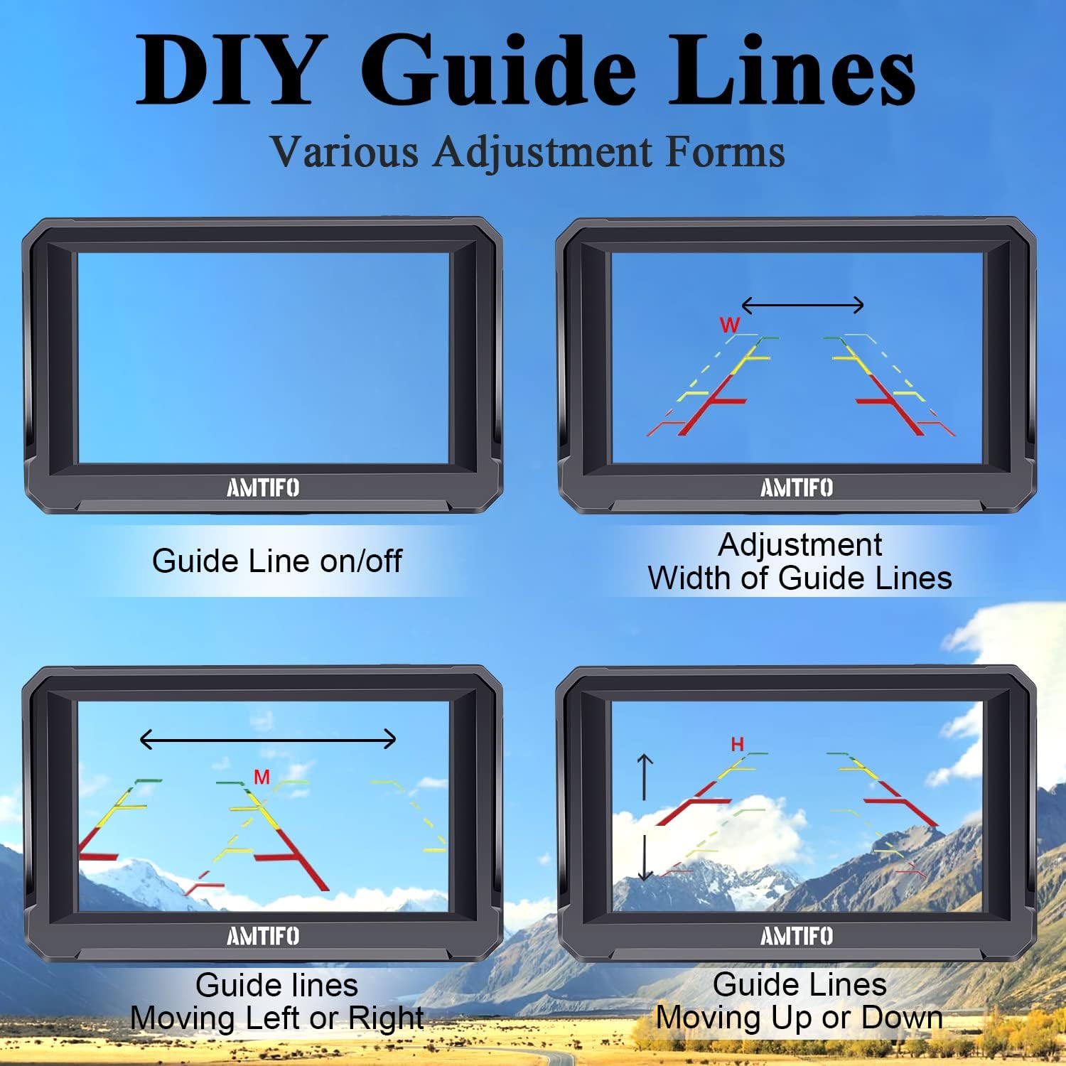 Wireless Backup Camera 5 Inch Monitor HD 1080P Rear View System k7
