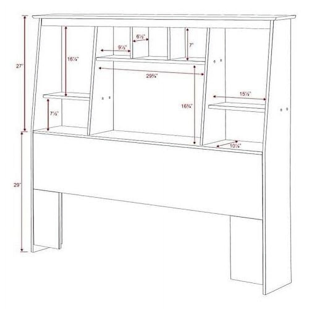 Wood Slant-Back Bookcase Headboard Black k7
