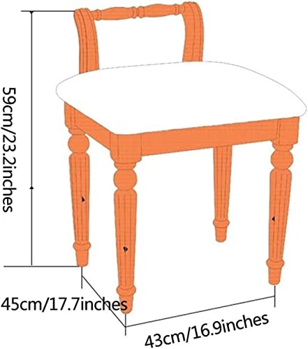 Makeup Vanity Stool with Backrest for Bedroom Dressing Table k7
