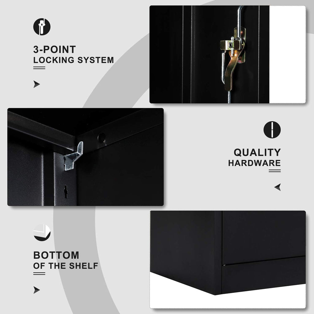 Metal Storage Cabinet with Locking Doors and Shelves a7