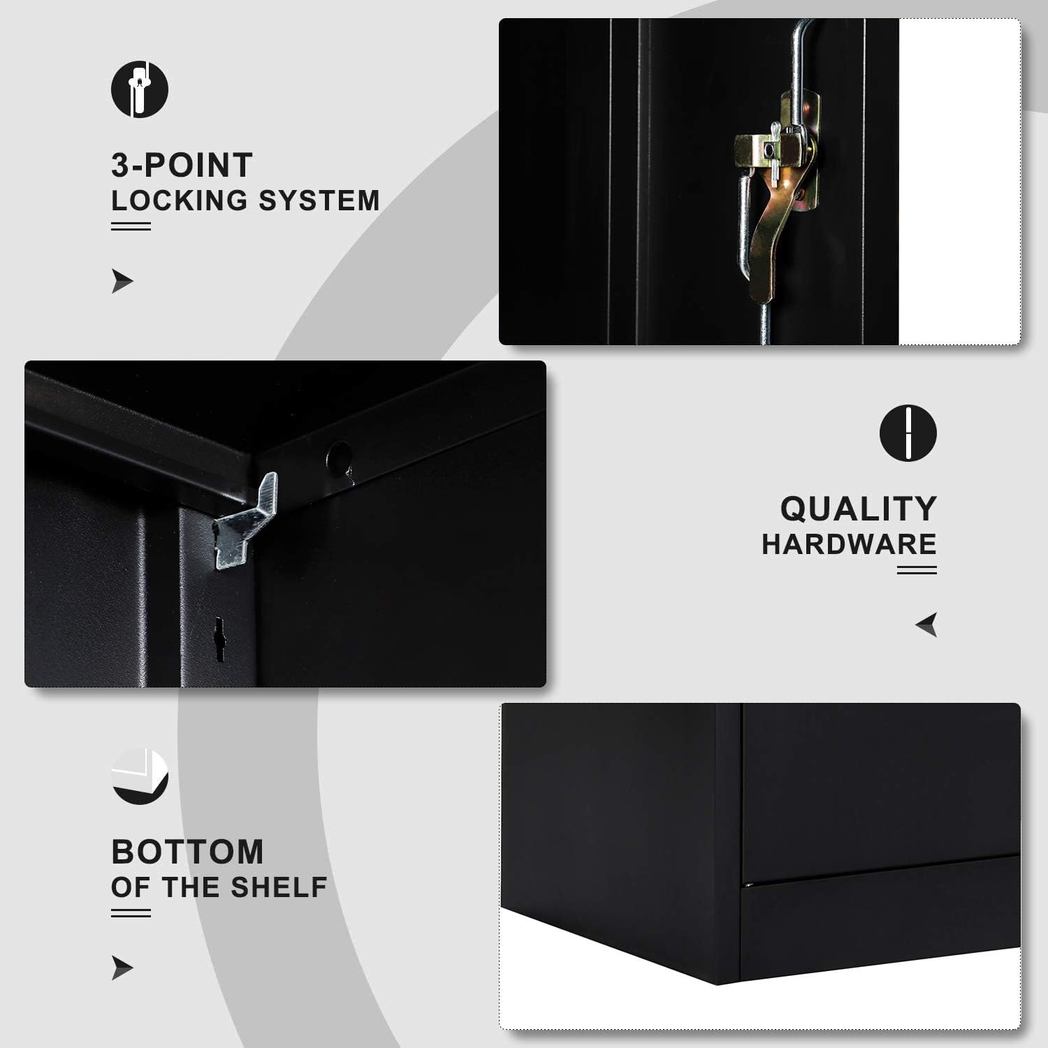 Metal Storage Cabinet with Locking Doors and Shelves a7
