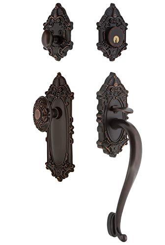 Victorian S Grip Door Handle Deadbolt Set k7
