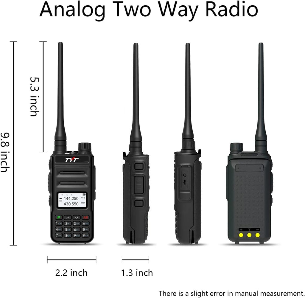 Ham Radio Handheld Two Way Radio Dual Band VHF UHF Walkie Talkies Rechargeable 200 Channels A7