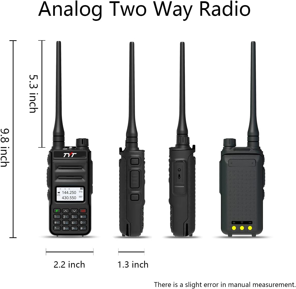 Ham Radio Handheld Two Way Radio Dual Band VHF UHF Walkie Talkies Rechargeable 200 Channels A7