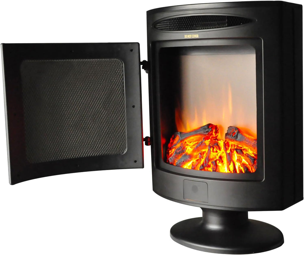 Electric Fireplace Heater with Remote Control, Portable Freestanding 7k
