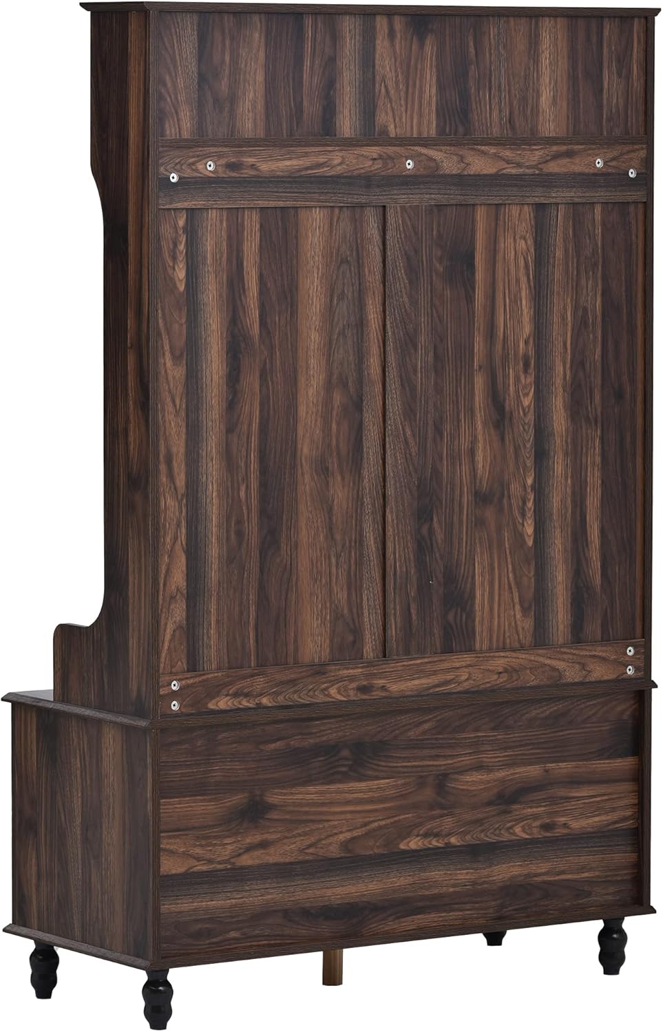 Hall Tree with 4 Hooks and Storage Bench Brown 7k