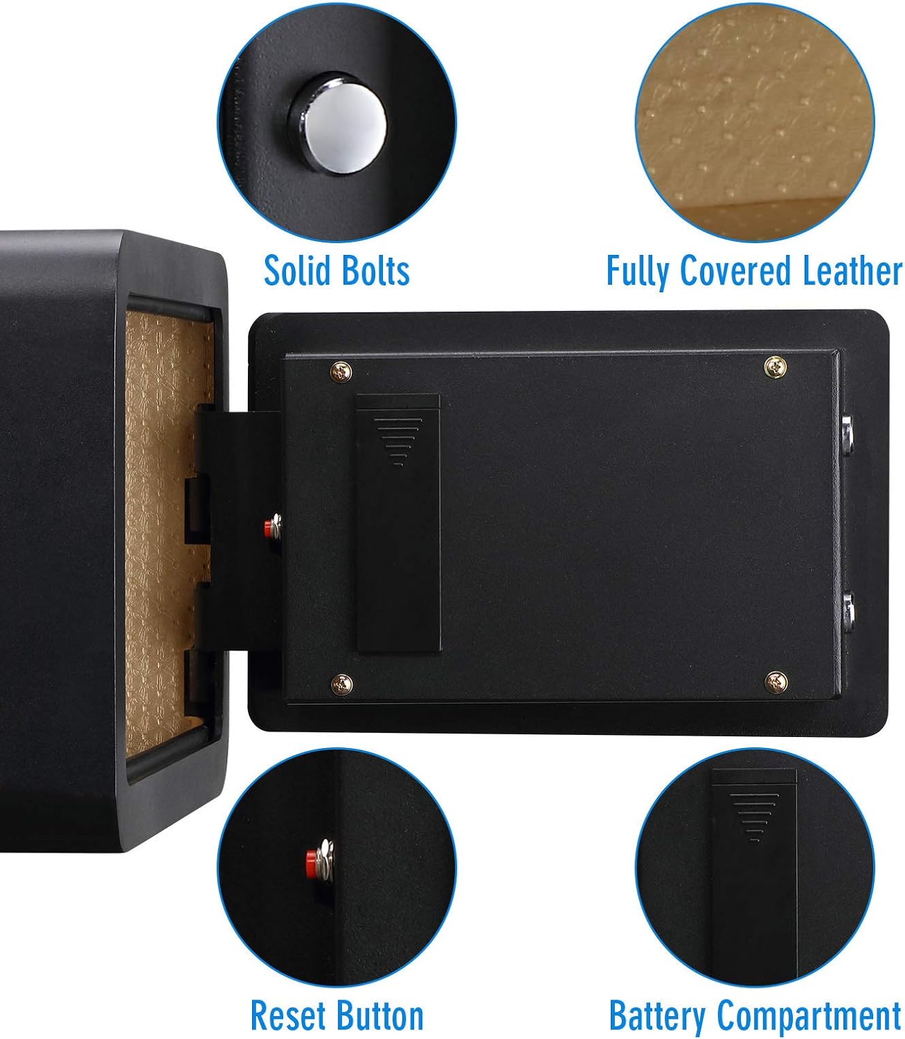 Safe Box 0.85 cu ft Electronic Keypad Lock, Solid Steel Home Office Safe A7
