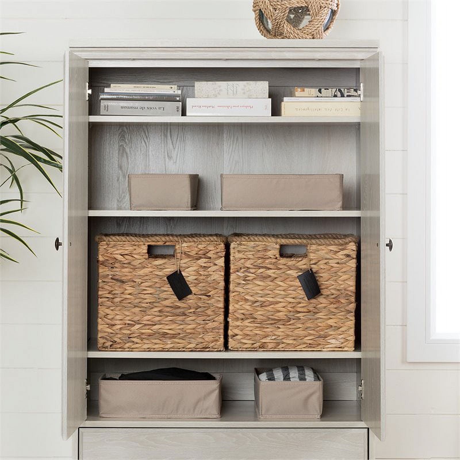 Wood Armoire with 2 Drawers and Door a7