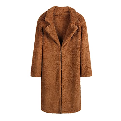 Womens Winter Fleece Long Cardigan Coat A7