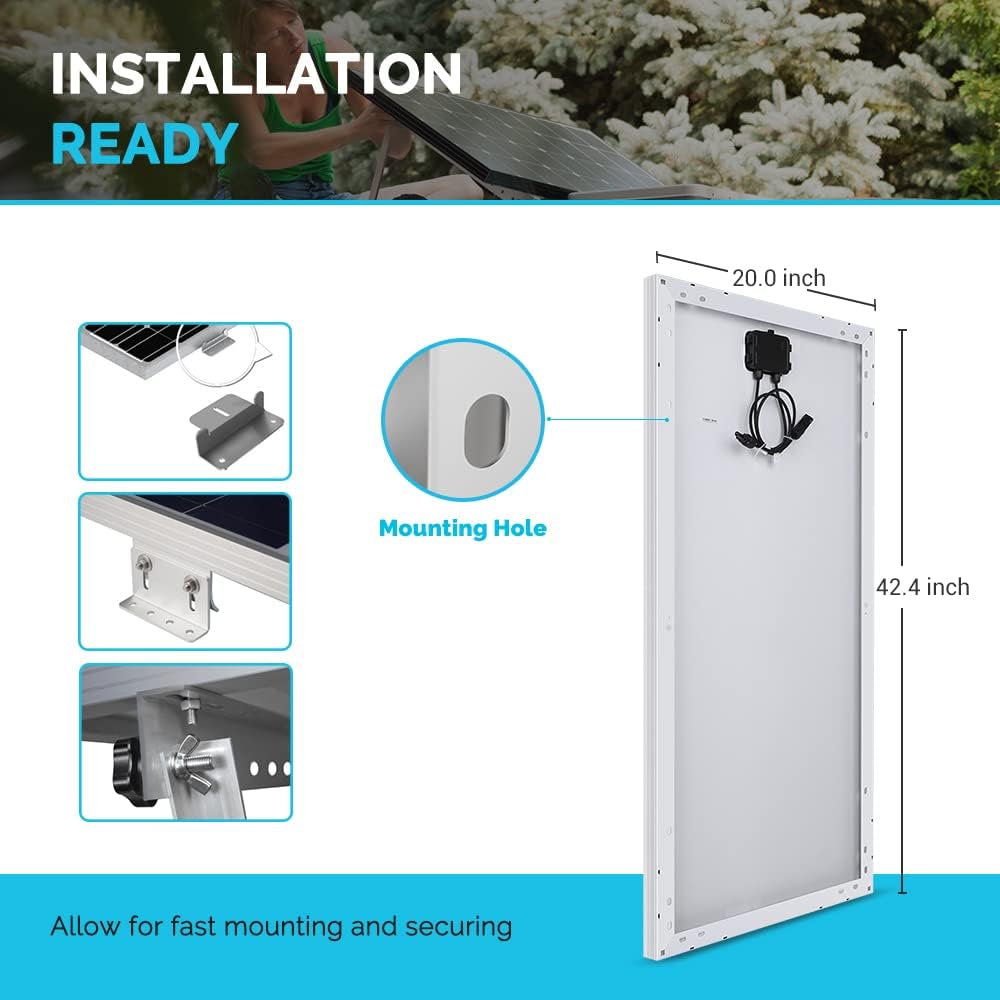Solar Panel 100W Monocrystalline Off-Grid Charger k7