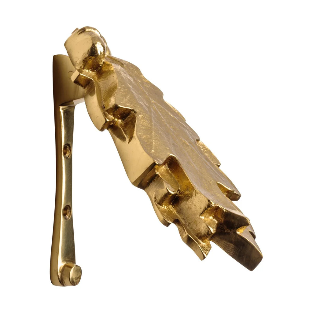 Solid Brass Oak Leaf Door Knocker 6in A7
