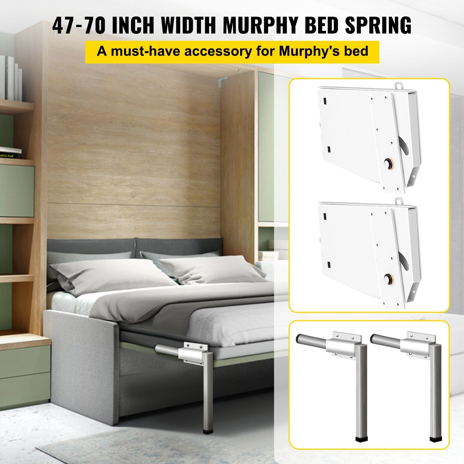Murphy Wall Bed Hardware Kit Springs White King Queen a7