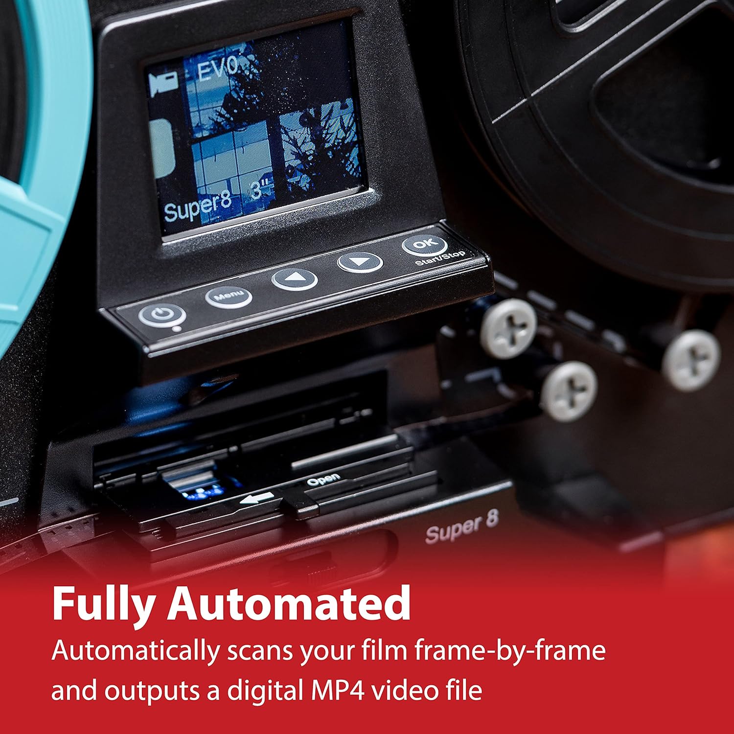 8mm Film Scanner with 2.3 Screen, Digitize Reels k7