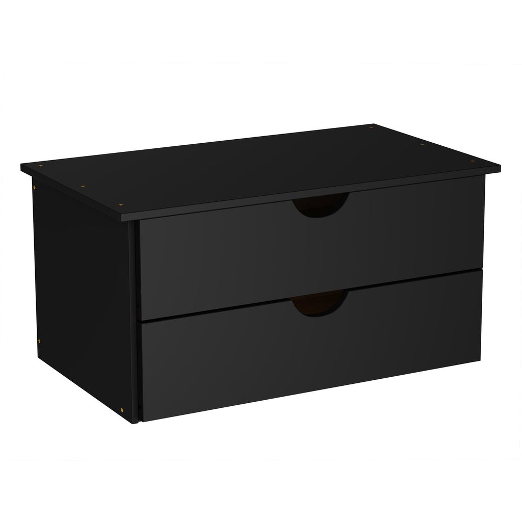 Solid Wood 2-Drawer Internal Chest Grey a7