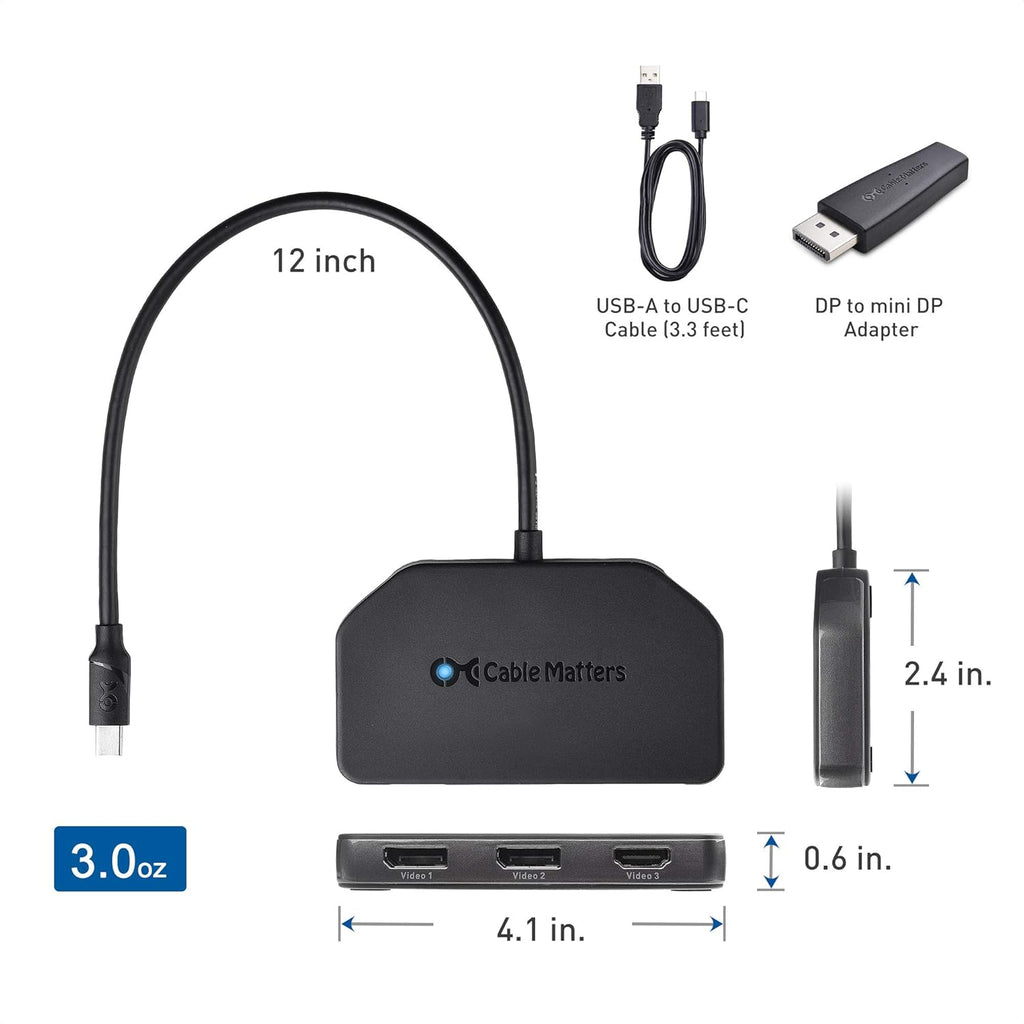 4K DisplayPort Splitter Hub with 8K Ports and HDMI k7
