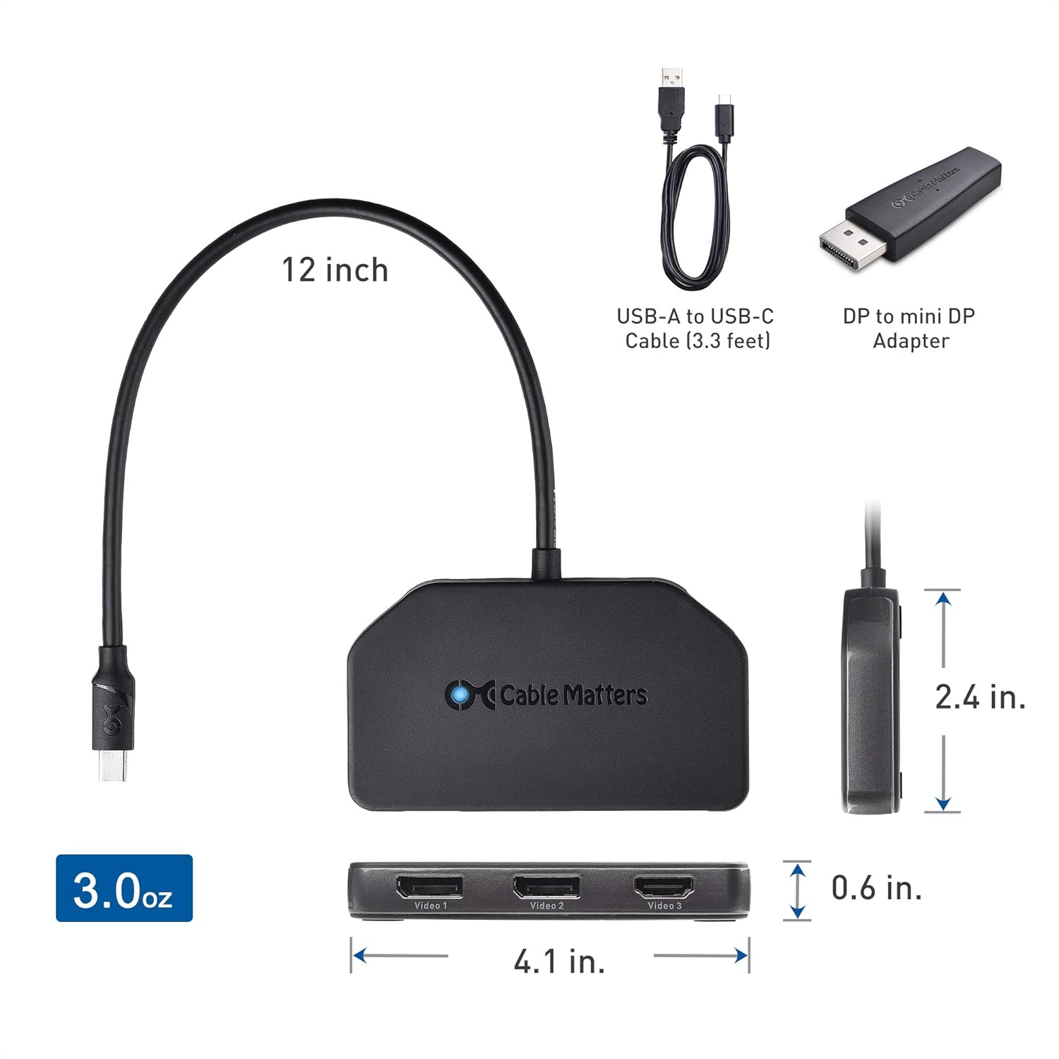 4K DisplayPort Splitter Hub with 8K Ports and HDMI k7