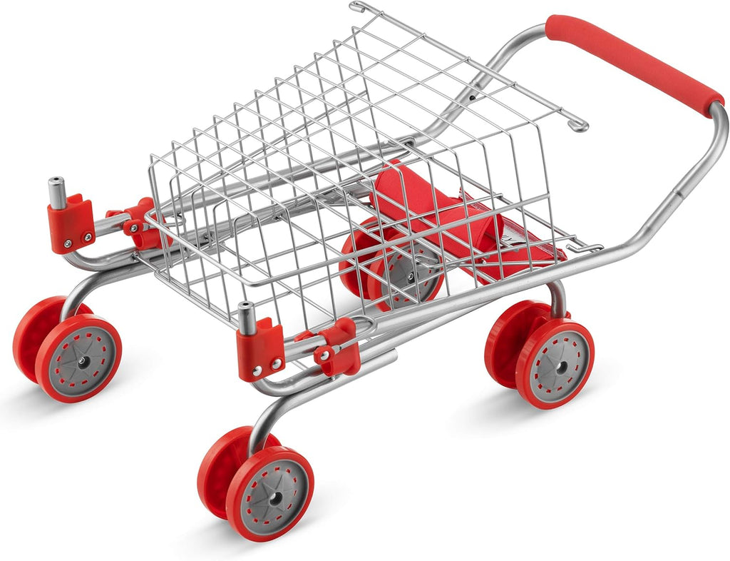 Toy Shopping Cart Foldable with Swivel Wheels for Kids Red k7