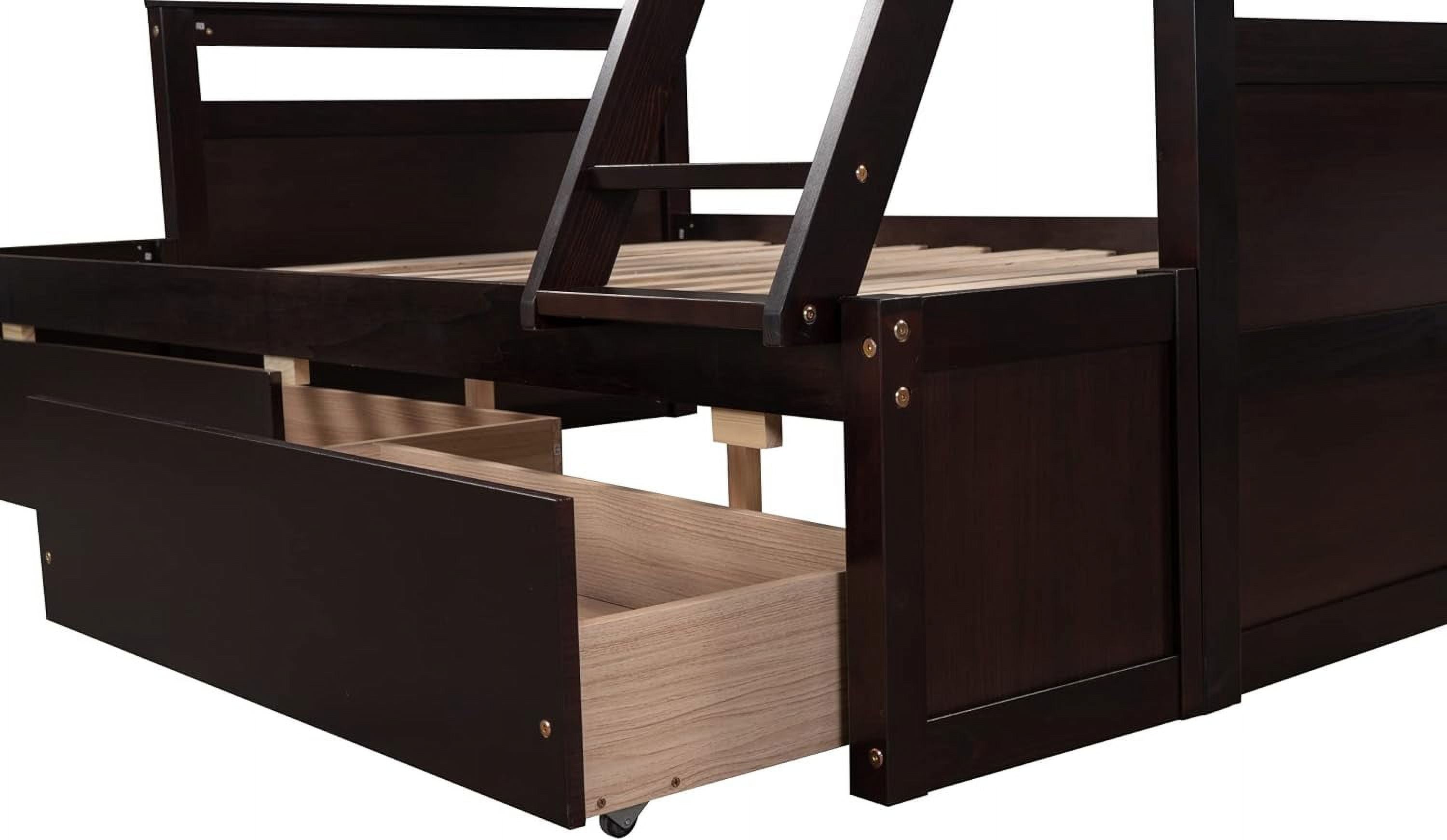 Bunk Bed with Storage and Drawers, Convertible to Two Beds 7k