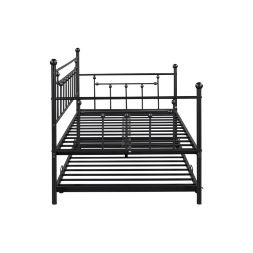Daybed with Trundle Black Metal k7