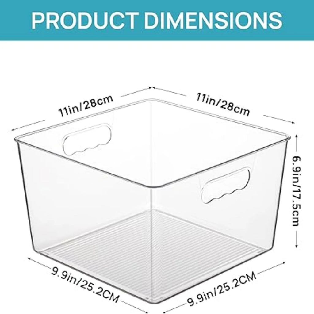 Clear Plastic Storage Bins with Handles 4 Pack A7