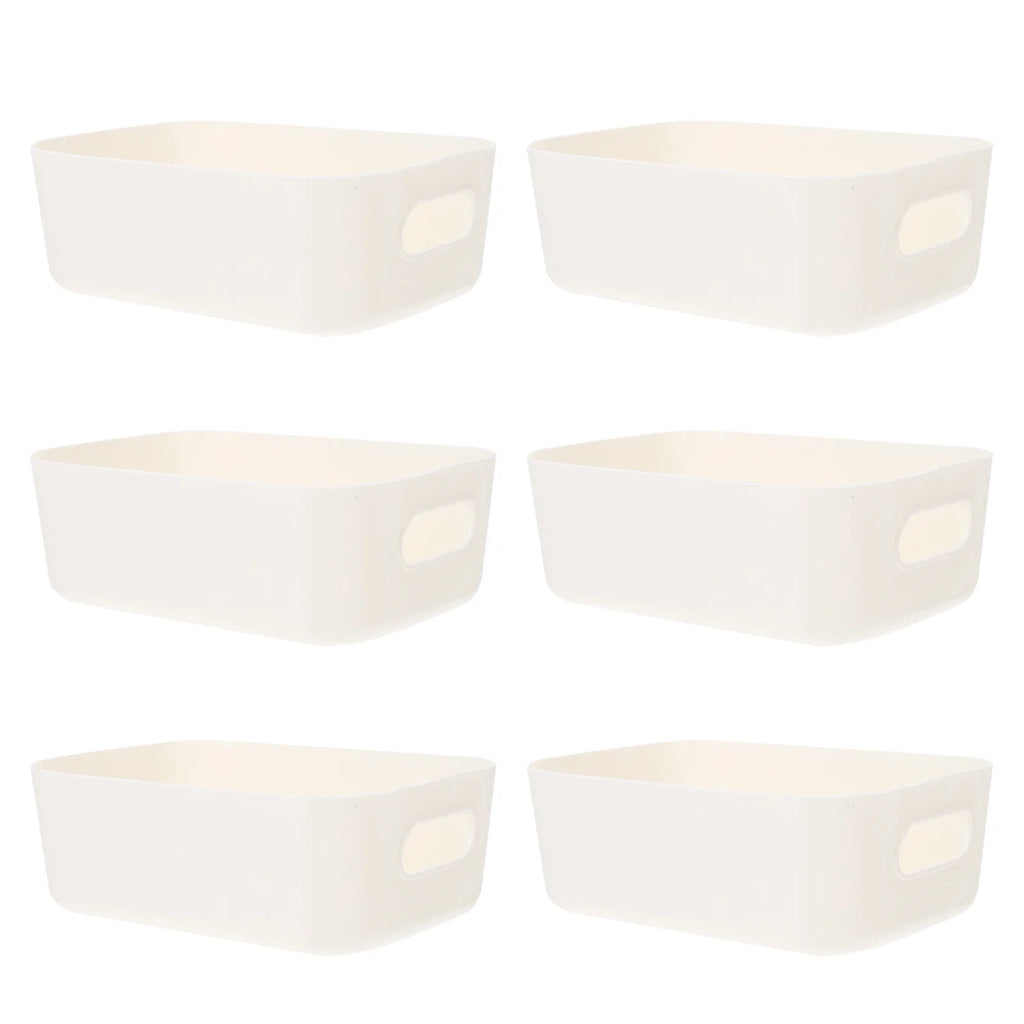 Desktop Storage Box Cubes with Lids White k7