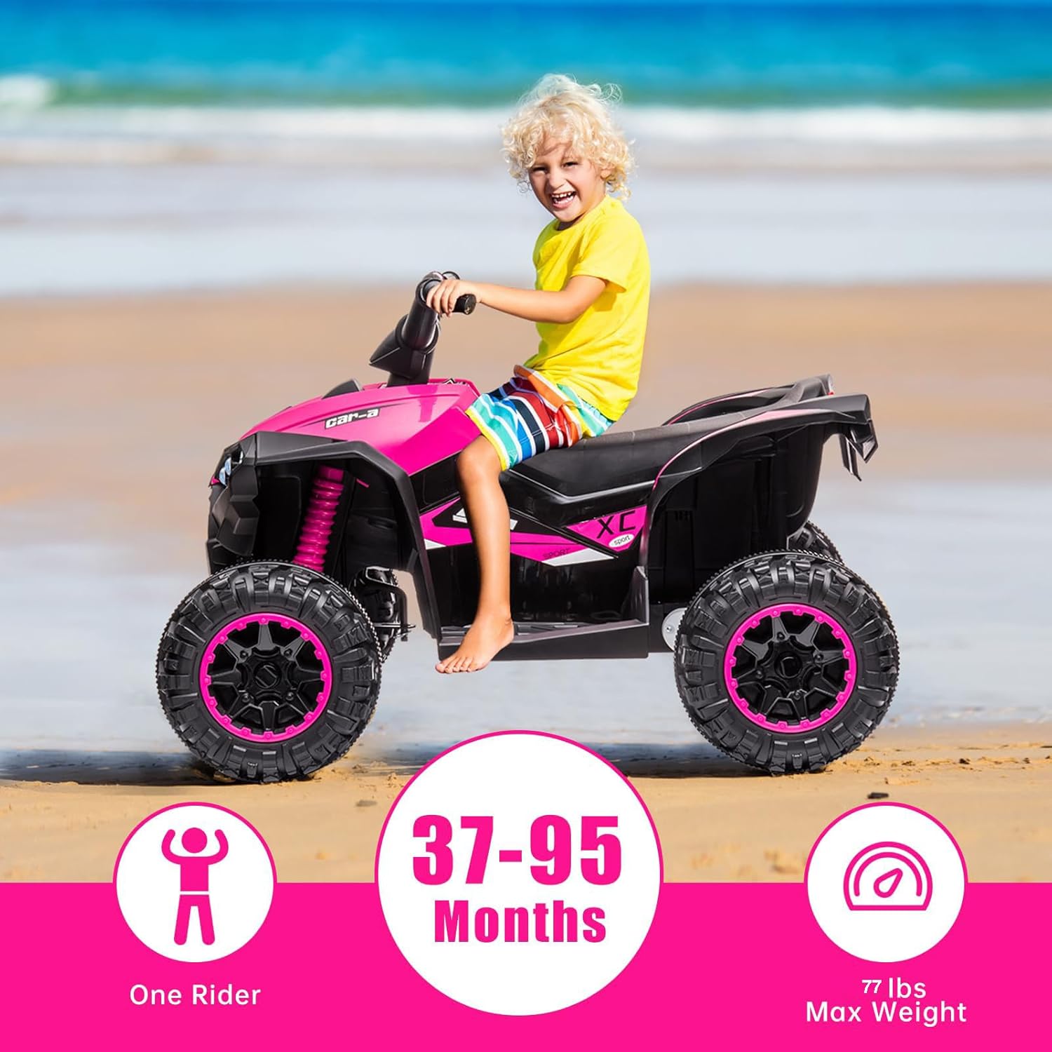 Kids Electric Ride-On ATV 12V Pink A7