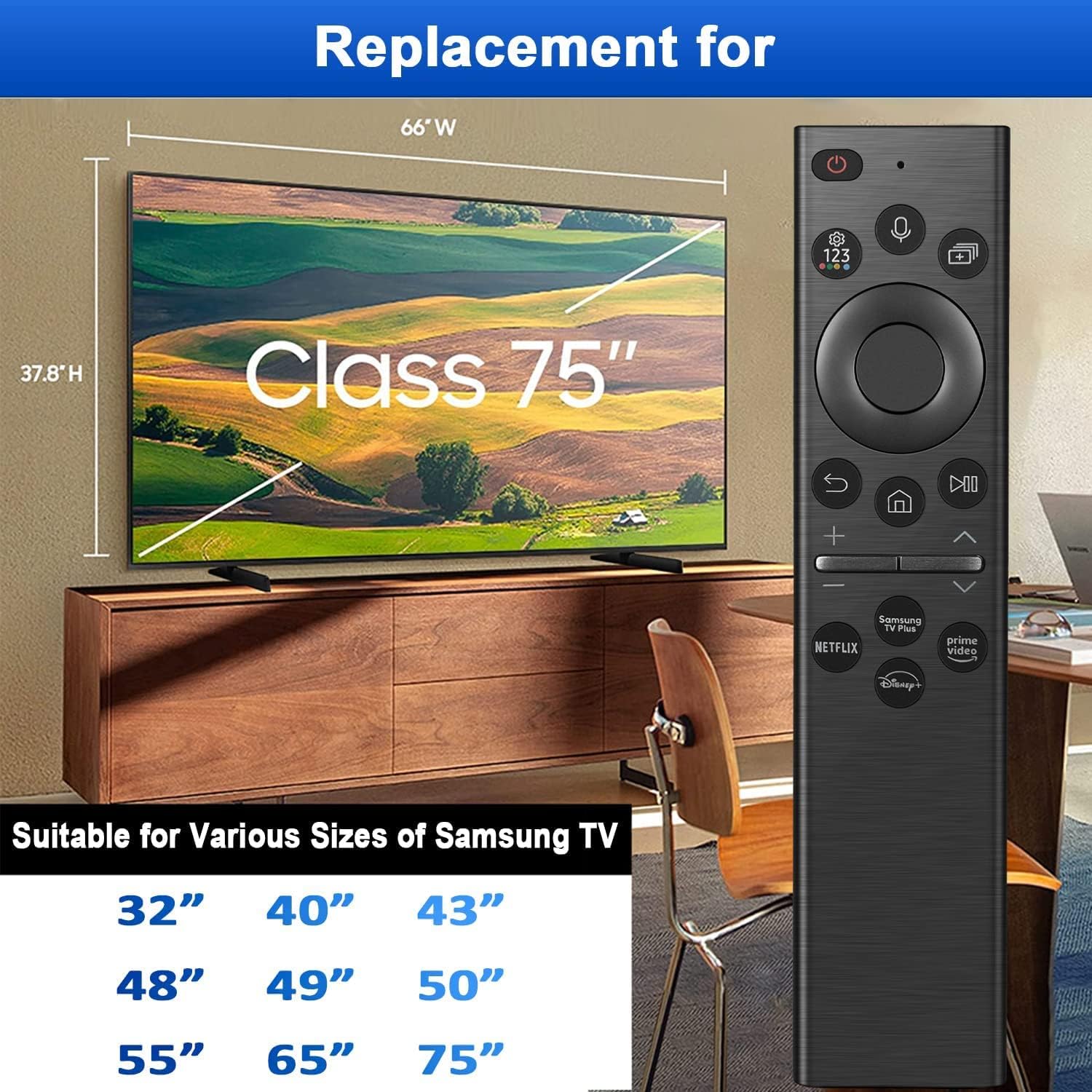 Replacement Voice Remote for Smart TVs Compatible with Neo QLED, Frame, Crystal UHD A7