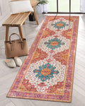 Moynesa Ultra-Thin Washable Runner Rug - 2x7 Pink Long Bathroom Rug Runner Kitchen Carpet Runner, Non Skid Non Shedding Low Pile Bedroom Mat for Laundry Living Room Hall Foyer