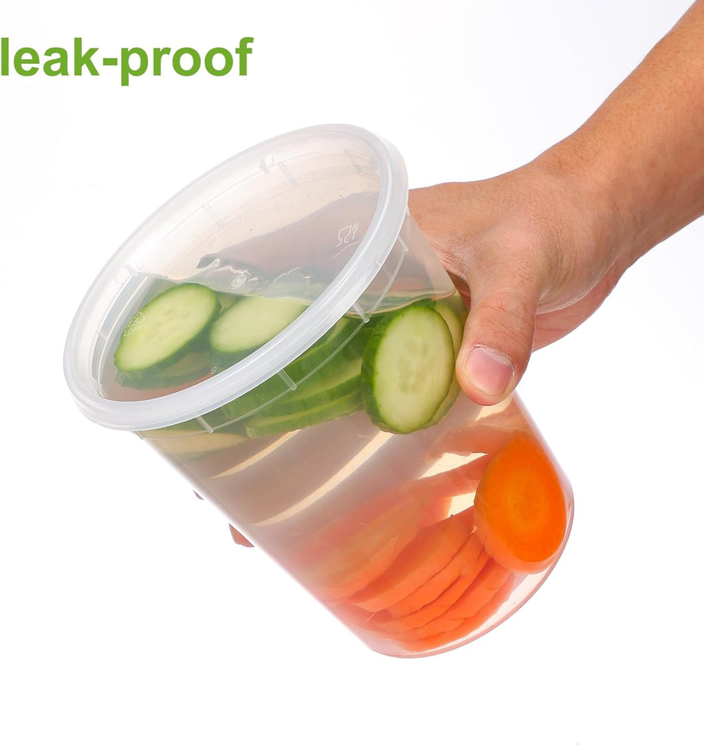 Soup Containers with Lids 60 Sets, Microwaveable Airtight q7