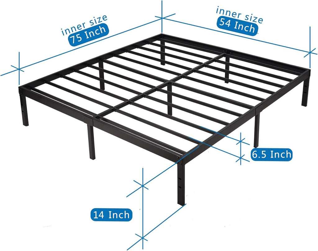 Metal Platform Bed Frame with Steel Slat Support k7m