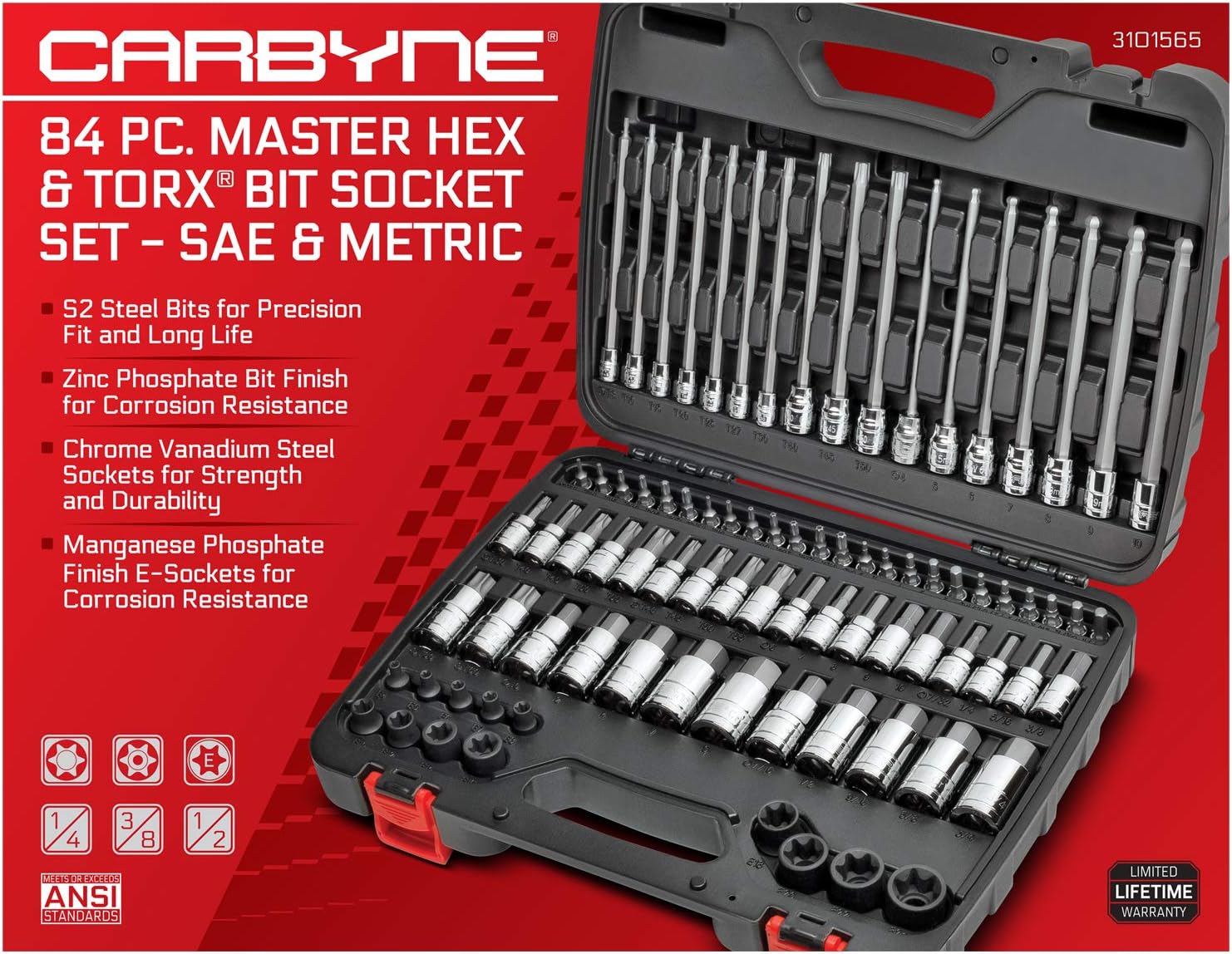 Hex & Torx Bit Socket Set 84 Piece A7
