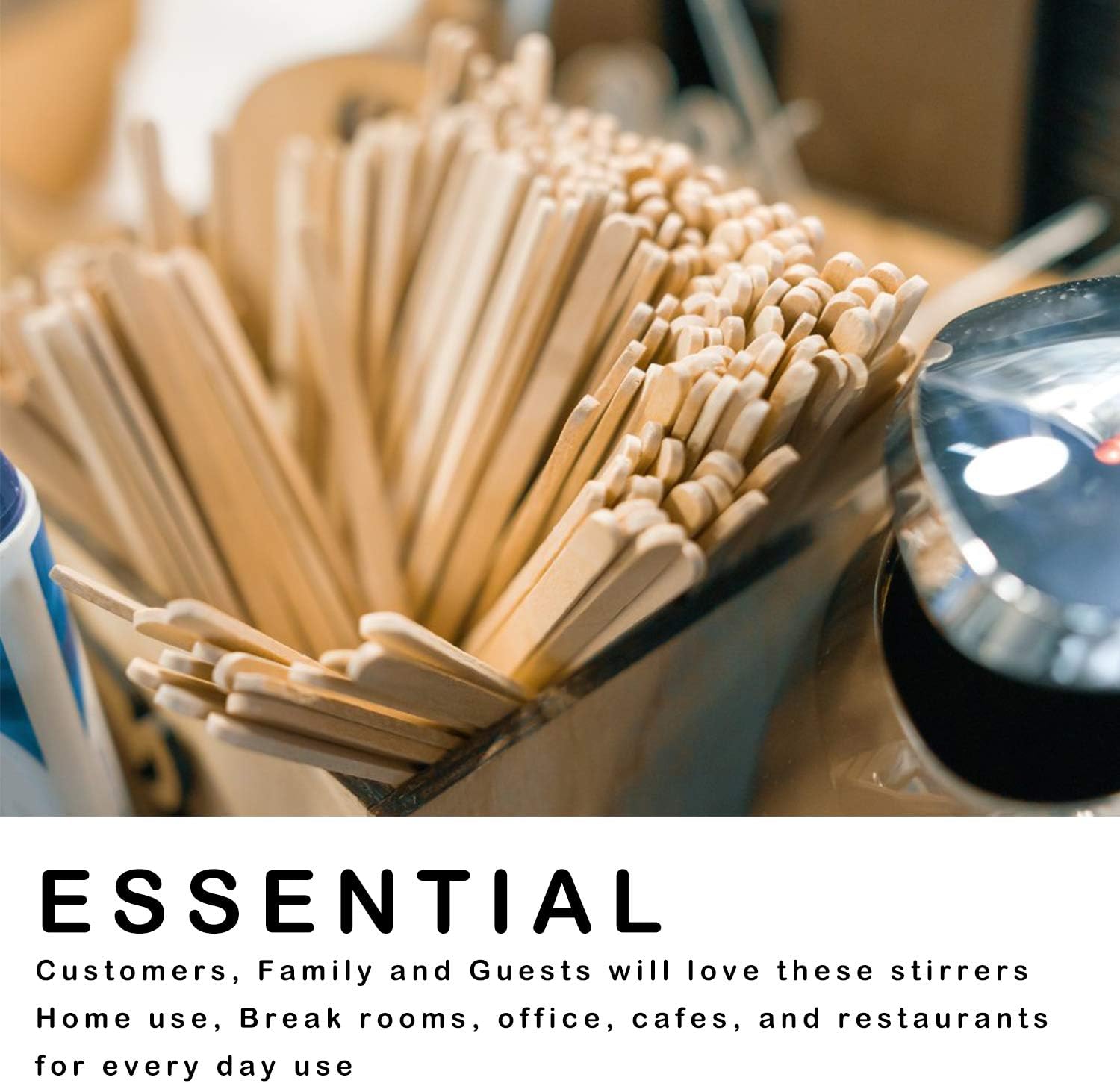 Wooden Stir Sticks 5.5in Disposable Coffee Stirrer 500PCS A7