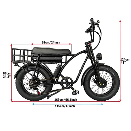 Dual Motor 2000W Retro Electric Bicycle 7-Speed 48V 18Ah k7