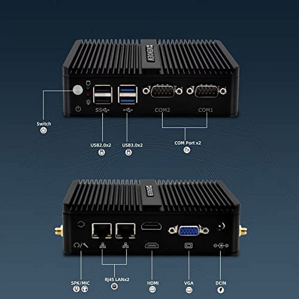 Mini PC Celeron J4125 32GB RAM 512GB SSD 4K Dual LAN Fanless a7