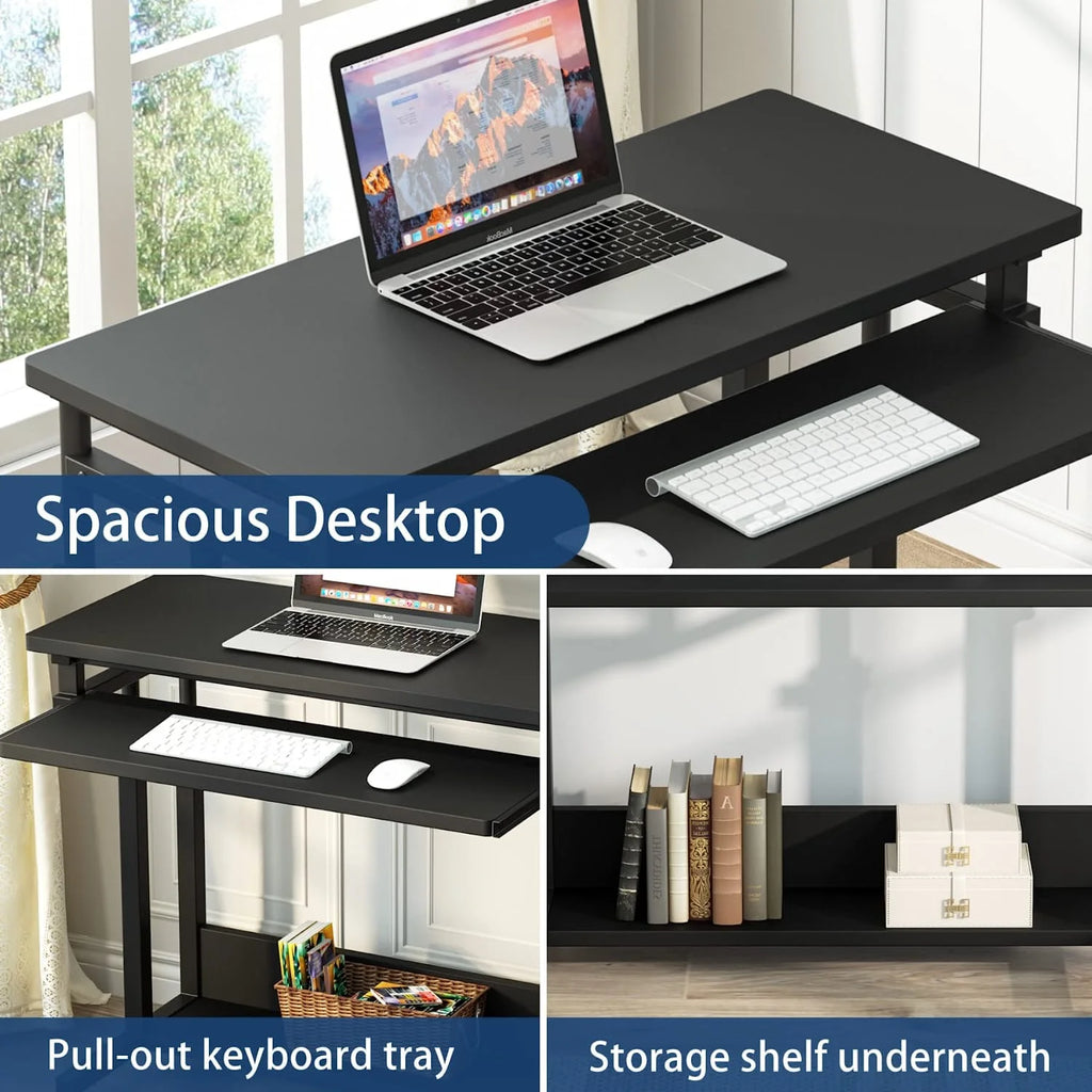 Adjustable Rolling Laptop Cart with Keyboard Tray k7p