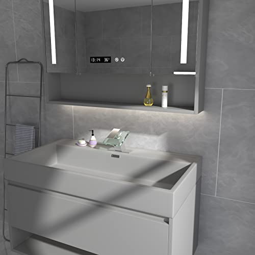 Black Bathroom Faucet Glass Waterfall Single Handle Matte Black a7